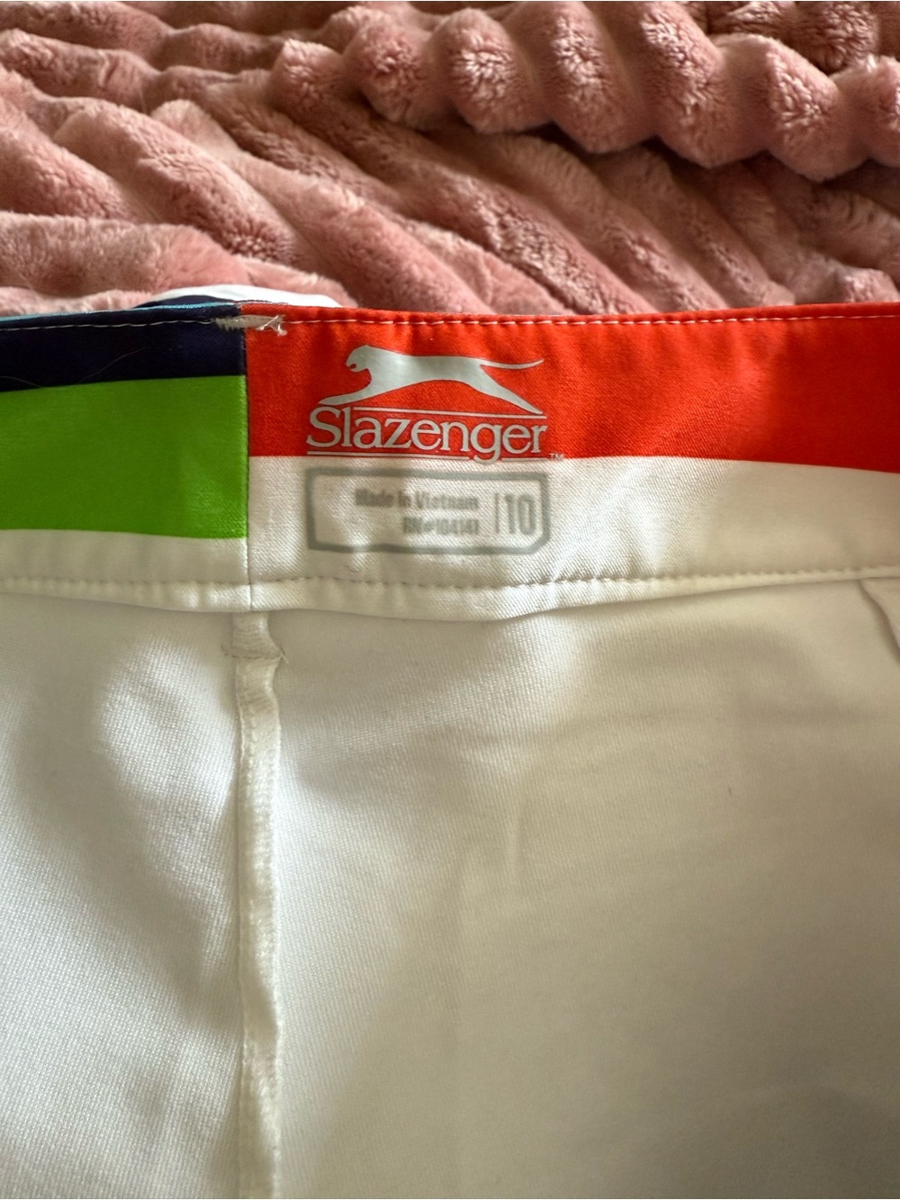 Slazenger White Skirt with Orange, Lime & Navy Waistband - Picture 3 of 3
